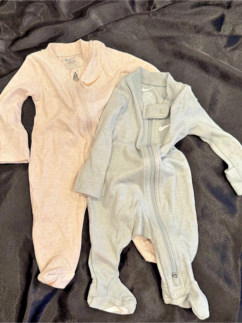 TWO ITEMS Nike Footed Baby Coverall Cream and Sage